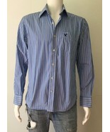 AMERICAN EAGLE OUTFITTERS Blue Striped Long Sleeve Button Down Shirt (Si... - £11.97 GBP