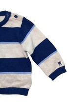 Mayoral Baby Sweater 2-4 Months Striped Knit Blue Beige Long Sleeve Designer image 3
