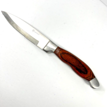 OutSet Jackson Steakhouse Knife 5 Stain Steel Rosewood Handle Serrated Blade - £19.92 GBP