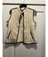 EP PRO Women&#39;s Size Small Golf Vest Beige Quilted Sleeveless Full Zip - $25.64 CAD