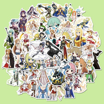 50 Pcs Anime Sword Art Online Cartoon Handmade Stickers Waterproof PVC Decal for - £7.87 GBP