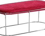 Cortesi Home Ludlow Bench Ottoman in Pink Velvet and Brushed Silver - $366.99