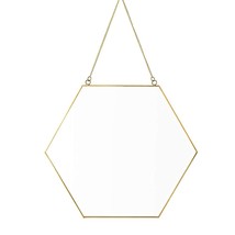 Gold Hexagon Mirror Wall Decor Small Decorative Mirror Hanging Mirrors F... - $35.99