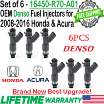BRAND NEW Denso OEM 6Pcs Best Upgrade Fuel Injectors for 2008-2016 Honda &amp; Acura - £225.53 GBP