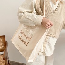 Women Canvas  Bag Beloved Embroidery Daily Shopping Bags Students Books Bag Thic - £50.13 GBP