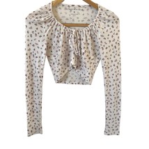 Aeropostale Womens Babydoll Top M White Floral Crop Y2K Inspired Boho Mi... - $24.99