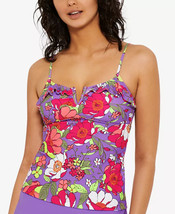 Tankini Swim Top Floral Bloom V-Wire Juniors Size Medium HULA HONEY $29 - NWT - £7.02 GBP