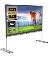 Projector Screen w/ Stand 100 inch 16:9 HD 4K Outdoor w/ Storage Bag Mov... - $1,295.30 MXN