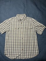 Carhartt Relaxed Fit Button Up Shirt Short Sleeve Plaid Men’s Large - £9.48 GBP