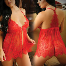 Fantasy Lingerie Vixen Late Night Serenade Babydoll &amp; G-String-Red L/XL-... - $47.49