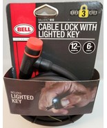 BELL Bicycle Ballistic 610 6’x12mm Cable LOCK Lighted Key Steel Core HD ... - €2,99 EUR