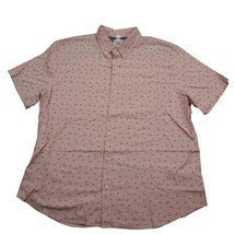 True Craft Shirt Mens XL Pink Bird Print Button Down Short Sleeve - $19.68