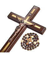 Handmade Wooden Crucifix Wall Decor - 12 Inch Catholic Cross - $72.21 CAD
