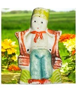 Vtg Antique Miniature Porcelain 2 1/4&quot; JAPAN Boy Carrying Water Figurine - $146.40 MXN