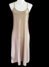 Womans Slip Dress Long Nightgown Gilligan &amp; Omalley Gold Slinky Stretch Size M - £18.19 GBP