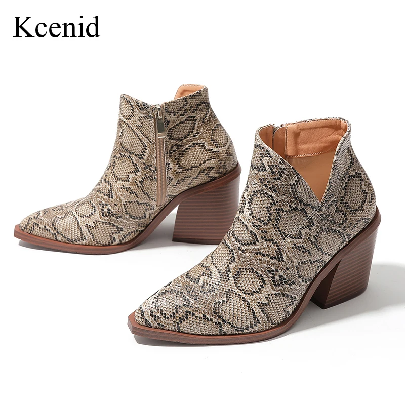 Kcenid 2023 Autumn Winter Boots Female Women Shoes Pointed Toe Zipper  Western b - £102.50 GBP