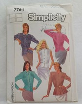 Peplum Blouses Size 8 Simplicity 7764 Pattern 1986 Uncut Ladies - £13.31 GBP