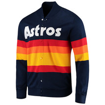 Rainbow Stripe Blue Astros Polyester Fleece Jacket Men - £49.56 GBP+