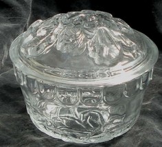 Nice Pressed Glass Covered Candy Dish, Great Floral Pattern, VG COND - £13.23 GBP