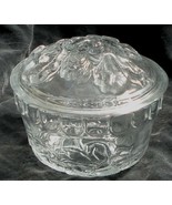 Nice Pressed Glass Covered Candy Dish, Great Floral Pattern, VG COND - $23.07 CAD