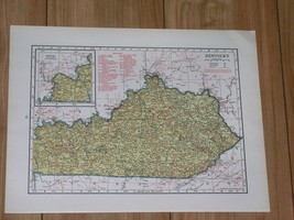 1943 Vintage Wwii Map Of Kentucky / Kansas - £14.57 GBP