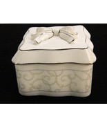 Wedgwood Bone China Trinket Box, Celestial Platinum, Ribbon Lid, Silver ... - $40.26 CAD