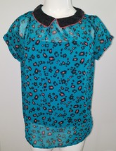 NWT Yumi Sheer Shirt Attached Tank US Size 2/4 Coral Animal Print Retail... - £10.91 GBP