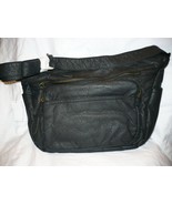 Sears Brand Women&#39;s Hobo Shoulder Purse Bag Faux Washed Leather Black NE... - $43.74 CAD