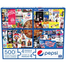 DAMAGE BOX Pepsi, 4 Puzzle Multipack, 500-Piece Novelty Mega Puzzle, for... - $18.50