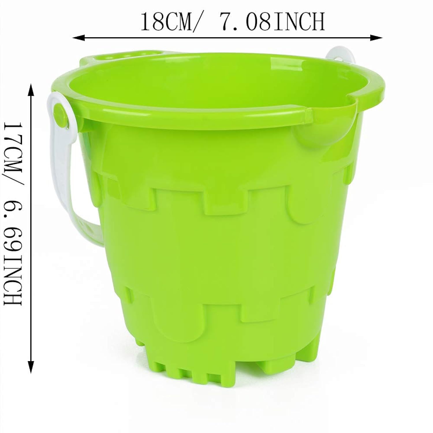 Jumbo Castle Model Beach Gear 7" Large Sand Buckets Pails Beach Water