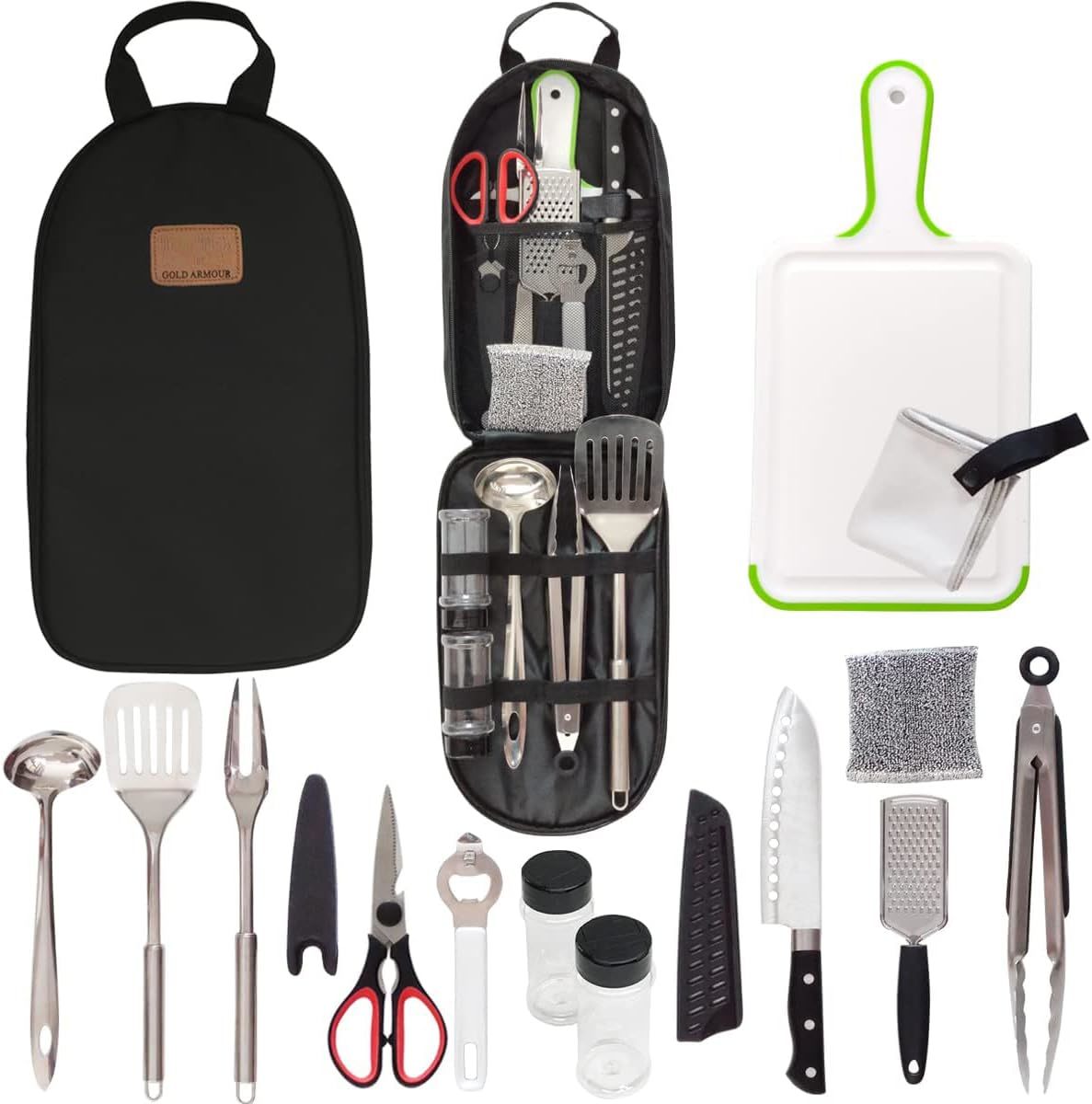 Camp Kitchen Utensil Organizer Travel Set Portable Bbq Camping Cookware - $37.95