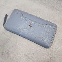 Ashwood Ziparound Leather Wallet RFID Protected Blue Pebbled  - $28.71