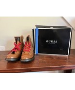 New Guess Mens Ankle Leather Boots Shoes Ruskin Brown Size 10M - $56.21