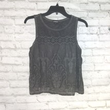 Express Tank Womens Small Embroidered Crochet Cutout Tank Top - £16.54 GBP