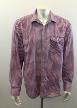 Tommy Bahama No.093 Men&#39;s Red Blue Checkered Long Sleeve XL Cotton Shirt - $15.83