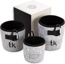 Set of 3 Flower &amp; Plant Pot, Neoprene Fabric, Indoor or Outdoor Stylish, 3 Sizes - £15.86 GBP