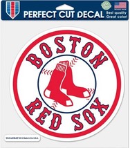 MLB Boston Red Sox Round Logo on 4&quot;x4&quot; Ultra Perfect Cut Decal Single WinCraft - £8.68 GBP