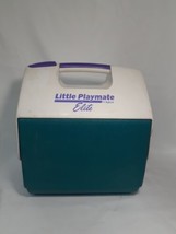 Vtg Little Playmate Lunch Cooler, Green with purple, Flip Top By Igloo - $11.64