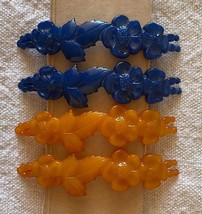 ⭕⭕VTG 4 Hair Barrettes for Women vintage, new, length 7.5 cm, blue and o... - $9.90