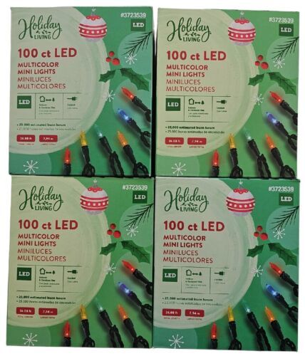 Primary image for Holiday Living 100ct Multicolor LED Mini String Lights Christmas Holiday 4 Pks