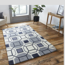 New Gray Modern Wool Rug 8x8ft  Handmade wool pile are rug for Living Room - $425.69