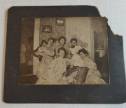 Vintage Cabinet Card 5 Women on Couch by Henderson in St. Johns, Michigan - £14.20 GBP