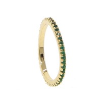 Colorful cz eternity band ring thin skinny engagement band birthstone rainbow co - £9.32 GBP