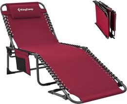 Kingcamp Chaise Lounge Chairs Outdoor Foldable Patio Sun Chair For Outside - £80.70 GBP