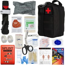 First Aid Survival Kit  IFAK Pouch Supplied full set Molle Camping Kit with 18 E - £95.58 GBP
