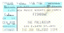 Fishbone Concert Ticket Stub July 16 1991 New York York City - £19.43 GBP