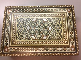 Handcrafted Mother of Pearl Inlaid Wood Jewelry Box - £60.68 GBP