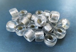 12 5 x 9 mm Czech Glass Crow Beads: Crystal - Silver Lined - £1.97 GBP