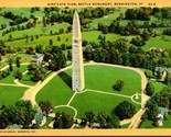 Birds Eye View Battle Monument Bennington Vermont VT UNP Linen Postcard E6 - $3.91