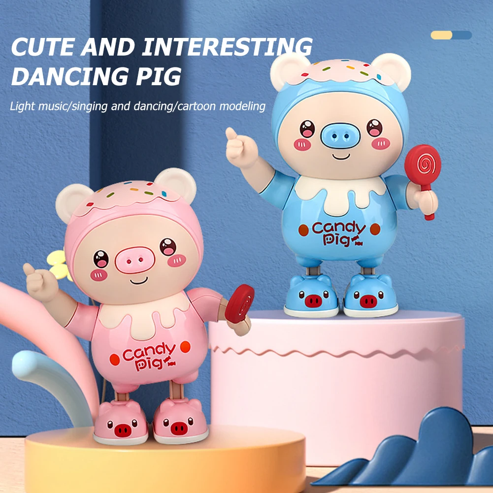 Plastic Baby Dancing Robot Parent-child Interrecative Cute Pig Baby Musical Toys - £16.51 GBP